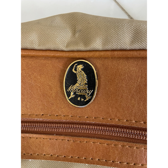 Vintage Mercury Tan And Brown Nylon Messenger Bag With Adjustable Strap - Picture 2 of 9